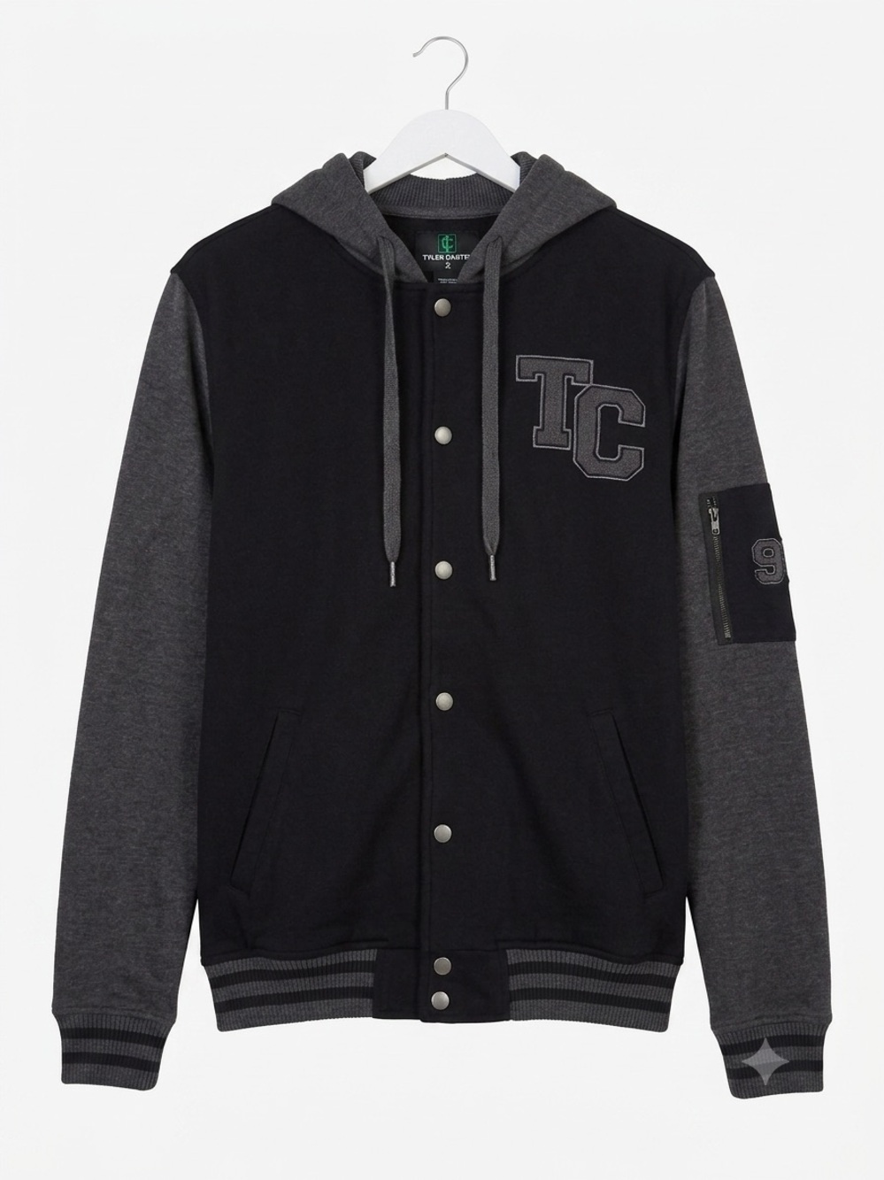 Tyler Carter x Hot Topic Men’s Large Varsity Hooded Letterman BomberJacket 91